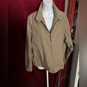 Classic Men’s Tan Zip-Front Rain Repellent Coat Jacket